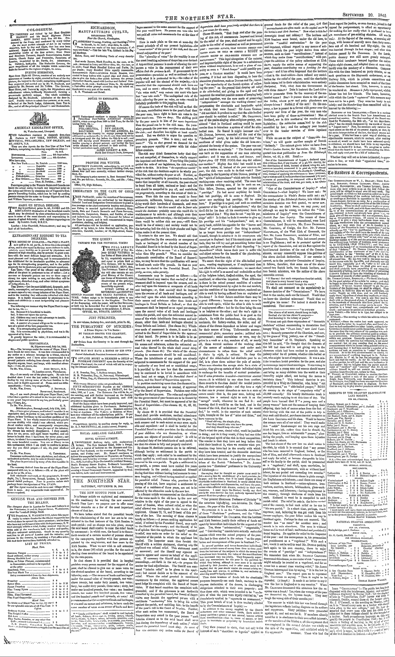 Northern Star (1837-1852): jS F Y, 3rd edition - Receipts Of Tne Ciiaktist Co-Ol'euative ...