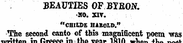 BEAUTIES OF BYRON. •HO. XIV. "CHILDE HAK...