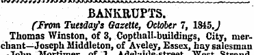 BANKRUPTS. fFrom Tuesday's Gazette, Octo...