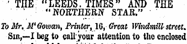' THE "LEEDS. TIMES" AND THE \ " NORTHER...