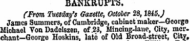 BANKRUPTS. fFrom Tuesday's Gazette, Octo...
