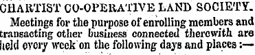 CHARTIST CO-OPERATIVE LAND SOCIETY. Meet...