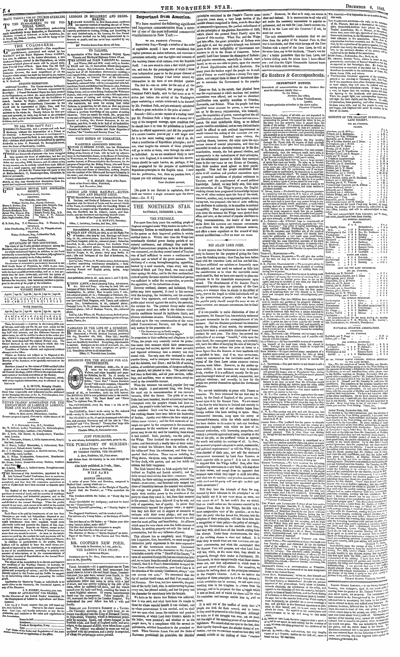 Northern Star (1837-1852): jS F Y, 3rd edition - Ad00414