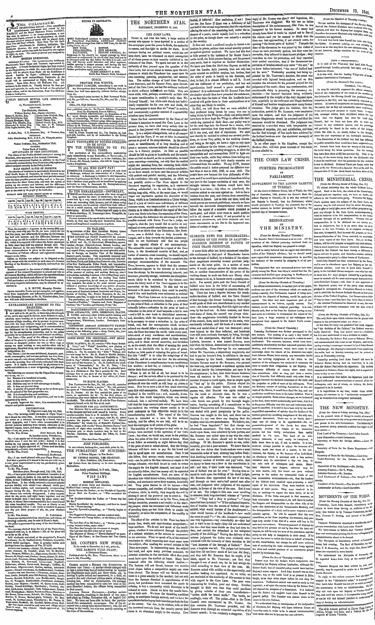 Northern Star (1837-1852): jS F Y, 3rd edition - ¦ Il 'I'Hk Colu-Ssku-M . - ^ -~-M Inci ^V«^~~ Ficent