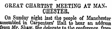 GREAT CHARTIST MEETING AT MANCHESTER, On...