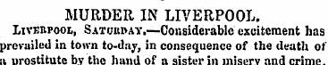 MURDER IN LIVERPOOL. Liverpool, Satuiiba...