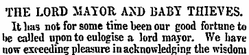 THE LORD MAYOR AND BABY THIEVES. It has ...