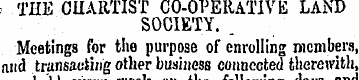 . THE CHARTIST CO-OPERATIVE LAND SOCIETY...