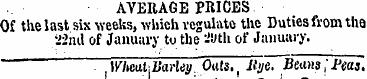 AYERAGE PRICES Qf the last six weeks, wh...