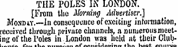 THE POLES IN LONDON. [From the Morning A...