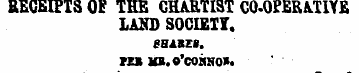 RECEIFIS 0E THE CHARTIST CO-OPERATIYE LA...