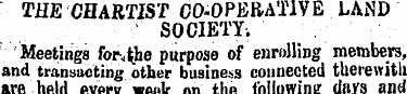 THE CHARTIST CO-OPERATIVE LAND SOCIETYi ...