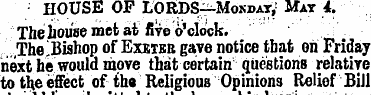 HOUSE OP LORDS-^Mokda-tV May 4. The hous...