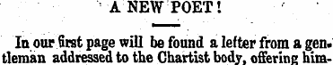 A NEW POET! In our first page will be fo...