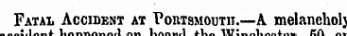accident happened tne Winchester Fatal Acciuent at Portsmouth.—A melancholy.n.nm.'lAV>4 1» rt *\V\/\V% *\ti f\*\ t\t\t\tni\ 4tVA Winnltilh^ItH Fill n