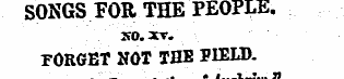 SONGS FOR THE PEOPLE. so. arv. FORGET NO...