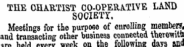 THE CHARTIST CO-OPERATIVE LAND SOCIETY, ...