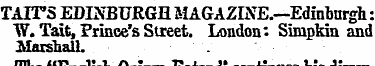 TATTS EDINBURGH MAGAZINE.—Edinburgh: W. ...
