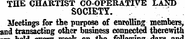 THE CHARTIST CO-OPERATIVE LASD SOCIETY. ...