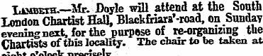 LiHBETH.—Mr. Doyle will attend at the So...