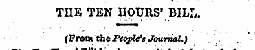 THE TEN HOURS' BILL. (From the People's ...