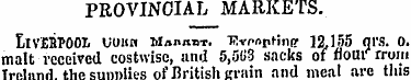 PROVINCIAL MARKETS. Liverpool voua mmbm....