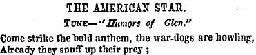 THE AMERICAN STAR. Tone— ''Humors of Gle...