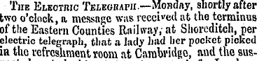 The Electric Telegraph.—Monday, shortly ...