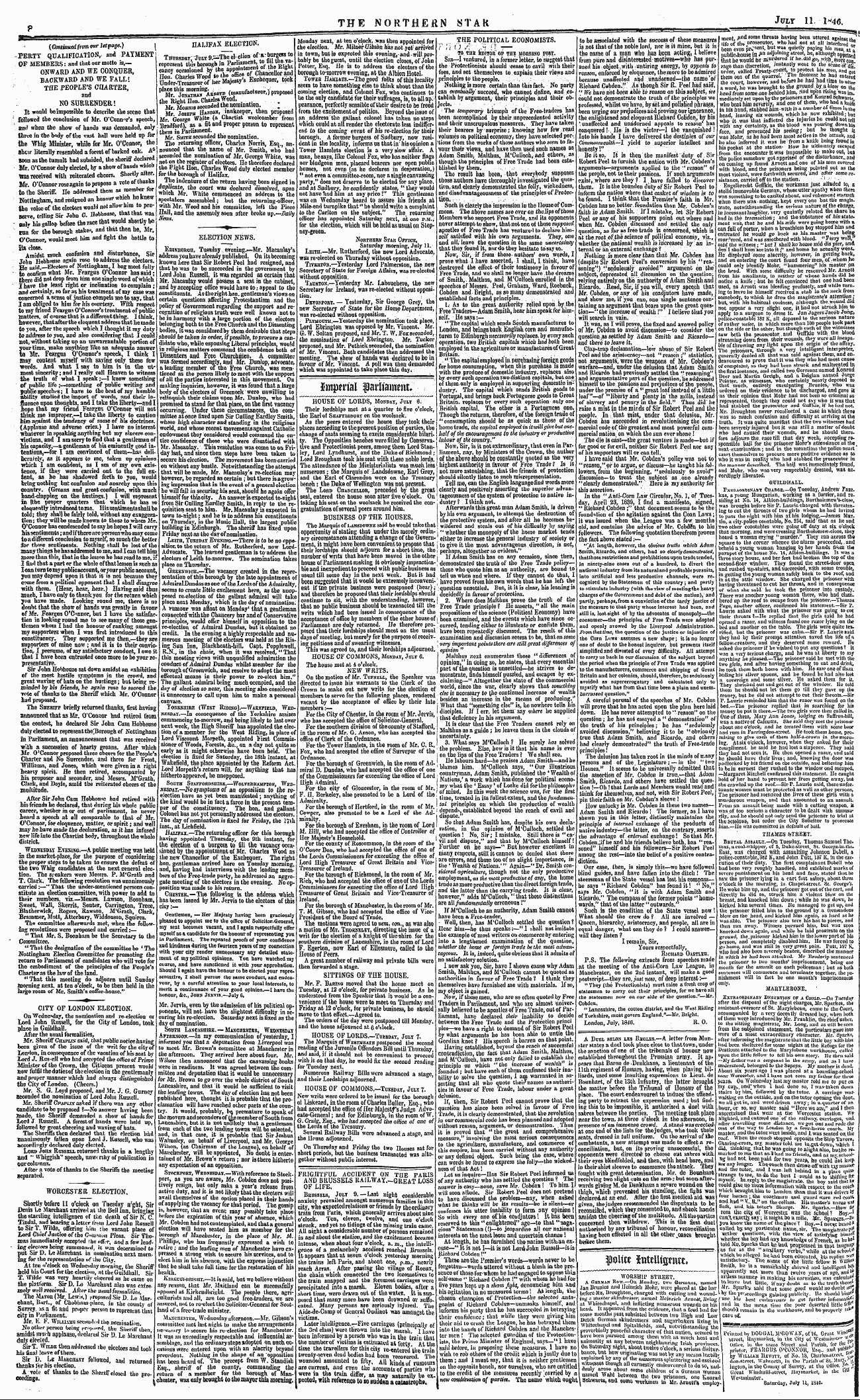 Northern Star (1837-1852): jS F Y, 3rd edition - $ Mm Totwubrntfc