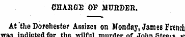 CHARGE OF MURDER. At the Dorchester Assi...