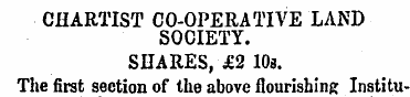 CHARTIST CO-OPERATIVE LAND SOCIETY. SHAR...