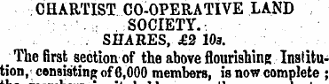 CHARTIST CO-OPERATIVE LAND SOCIETY. SHAR...