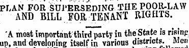 PLAN FOR SUPERSEDING THE POOR-LAW AND BI...