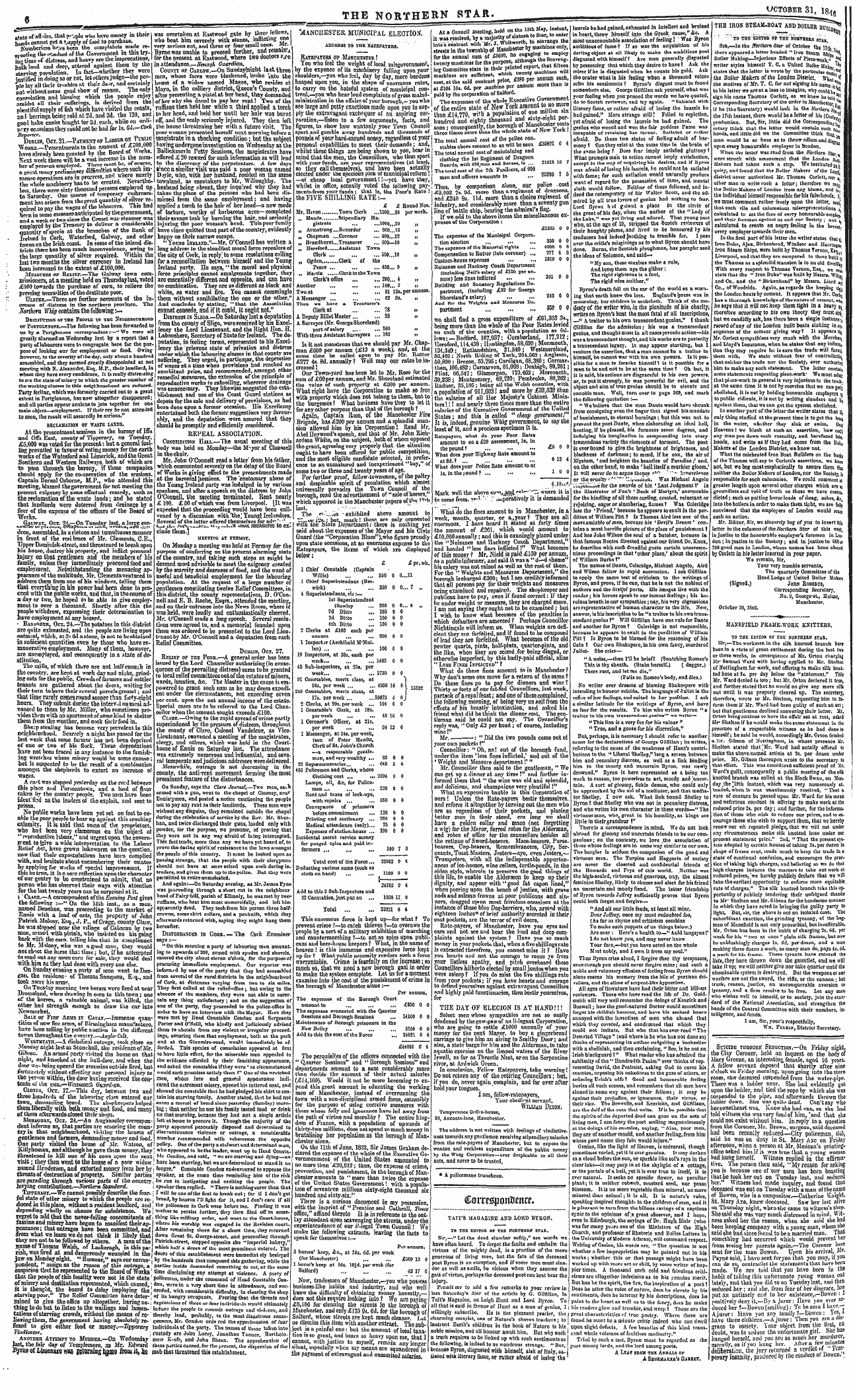 Northern Star (1837-1852): jS F Y, 3rd edition - Mansfielb Frame-Work Knitters. To Tiie E...