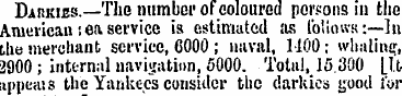 Darkies.—The number- of coloured persons...