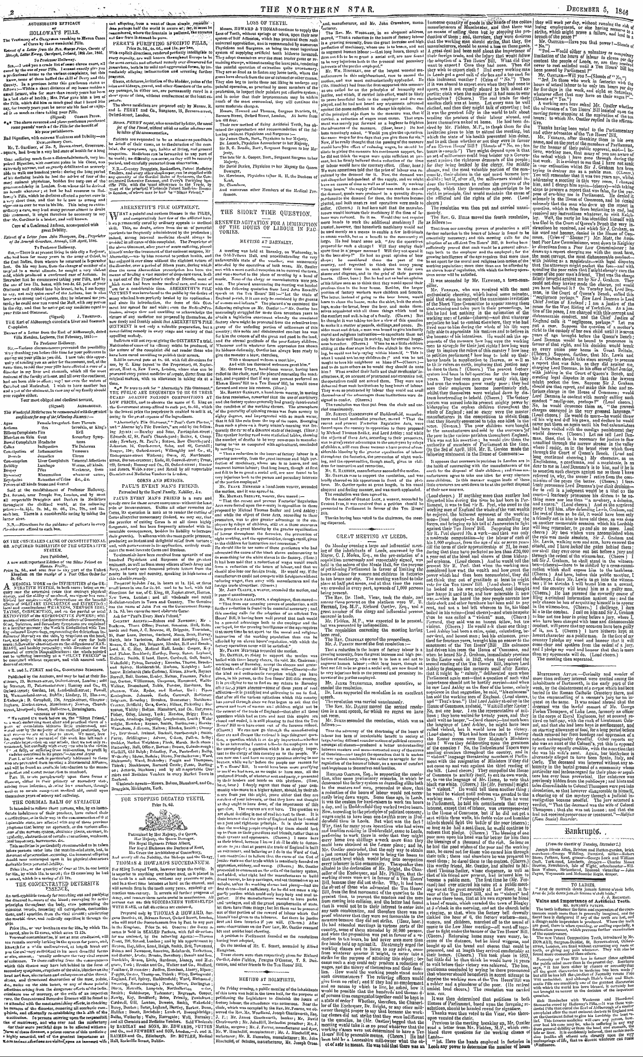 Northern Star (1837-1852): jS F Y, 3rd edition - To Ladies. "Avec Dc Mauvais Dents Jamais...