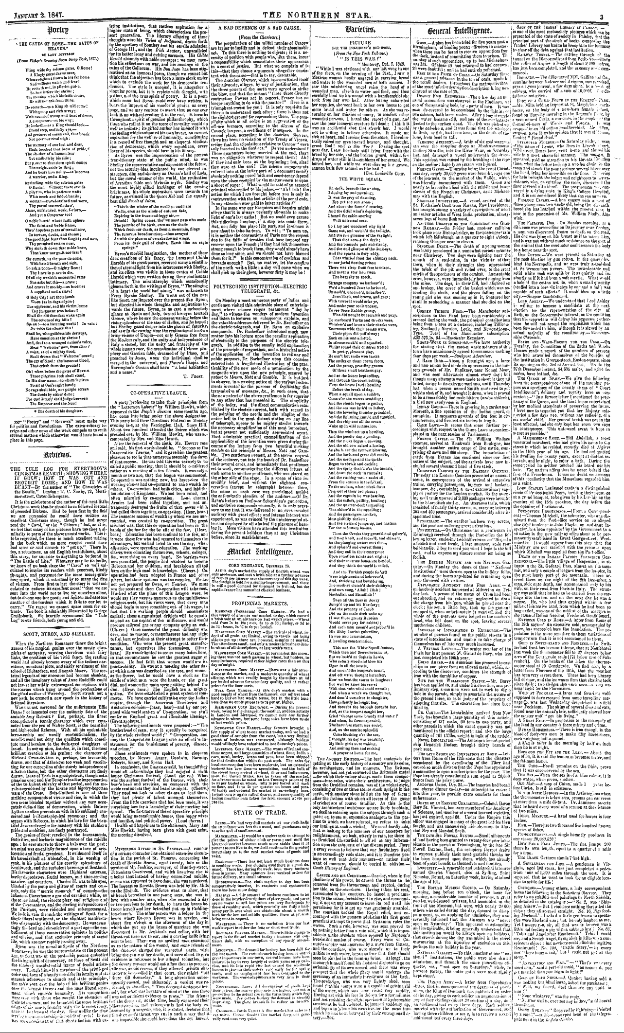 Northern Star (1837-1852): jS F Y, 3rd edition - .Tanttah? 2.1847. The Northern Star, 3