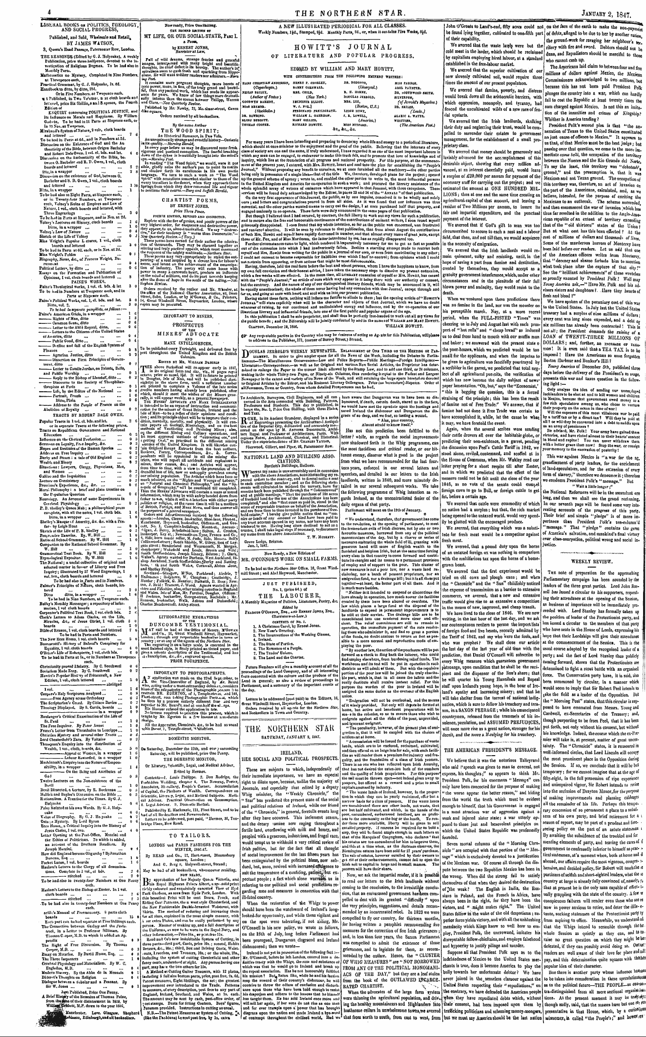 Northern Star (1837-1852): jS F Y, 3rd edition - Ad00406