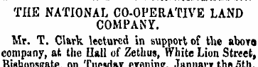 THE NATIONAL CO-OPERATIVE LAND COMPANY. ...