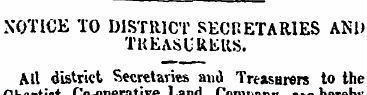 NOTICE TO DISTRICT SECRETARIES AND TREAS...