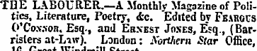 THE LABOURER.—A Monthlv Magazine of Poli...