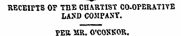 RECEIPTS OF THE CHARTIST CO-OPERAT1YE LA...