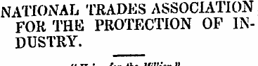NATIONAL TRADES ASSOCIATION FOR THE PROT...