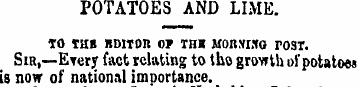 POTATOES AND LIME. IO THB HDITOB OP IHB ...