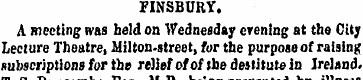 FINSBURY, A meeting was held on Wednesda...