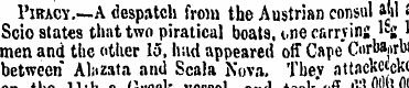 Pibacy.—A despatch from the Austrian con...