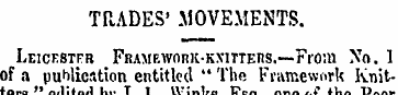 TRADES' MOVEMENTS. Leickstfb FieAMt-woim...