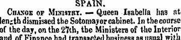 SPAIN. Chakoe of Mixistrt. — Queen Isabe...