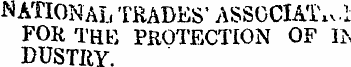 NATIONAL TRADES' ASSOCIATE.I FOR THE PRO...