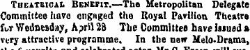 Tueatuicai. Benefit.—The Metropolitan De...